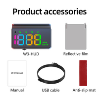 W3 Car HUD Head-Up Display Digital GPS Speedometer dengan KM/H & MPH, Alarm Kecepatan Berlebih & Layar Warna LED HD, Universal