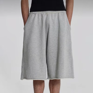 Hot Selling Wholesale Extended Longline Length Baggy <b>Shorts</b> Summer <b>3</b>/<b>4</b> French Terry Long Sweat <b>Shorts</b> - Product Image 3