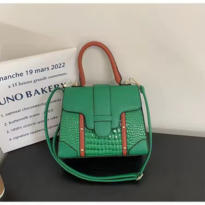 กระเป๋าถือหนังจระเข้สุดหรูกระเป๋าหนังจระเข้สีสันสดใสมีกระเป๋าสีตัดกันใหม่ล่าสุด - Product Image 6