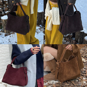 Borse a Spalla Casual da Donna in Finta Pelle Scamosciata <span class=keywords><strong>con</strong></span> <span class=keywords><strong>Pelliccia</strong></span>, Grande Capacità, Impermeabili, <span class=keywords><strong>con</strong></span> Catene e Design a Tracolla - Product Image 5