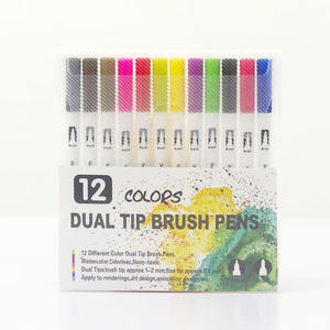 Groothandel 12 24 36 Kleur Dubbele Kop Tekening Schilderij Aquarel Pen Set Markeerstift Art Marker Pen Set - Product Image 3