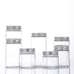 برطمان زجاجي دائري شفاف فارغ للمخللات والمربى والعسل بأغطية معدنية، متوفر بسعات 100 مل، 150 مل، 180 مل، 250 مل، 280 مل، 380 مل، 500 مل - Product Image 1