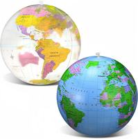 Globe terrestre gonflable bleu de 29 cm pour enfants, jouet éducatif, idéal pour la plage, les fêtes au bord de la piscine, vente en gros, en PVC compressible