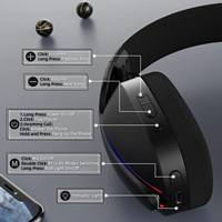 Casque de jeu Tri-Mode ATTACK SHARK L90, microphone antibruit détachable ultra-léger, RGB, son 7.1ch, 500mAh