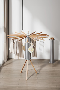 Sıcak katlanabilir ahşap <span class=keywords><strong>Metal</strong></span> katlanabilir giysi kurutucu kurutma raf çamaşır rafları ev kapalı için standı tipi - Product Image 5