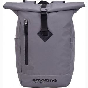 Free sample Fashionable <b>Roll</b>-<b>Top</b> <b>Backpack</b> with Customized Logo Waterproof, and Eco-Friendly for Travel Oxford - Product Image 1