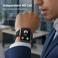 Reloj Inteligente 4G Independiente con Monitor de Presión Arterial, Pantalla AMOLED, Rastreador de Salud, Frecuencia Cardíaca, SpO2, Alerta SOS, GPS, Silicona, IPX7