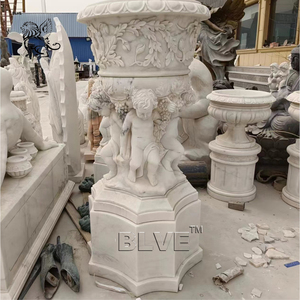 BLVE personnalisé Style européen décoration de jardin extérieur sculpté à la main <span class=keywords><strong>pot</strong></span> de fleurs en <span class=keywords><strong>marbre</strong></span> de pierre naturelle - Product Image 4