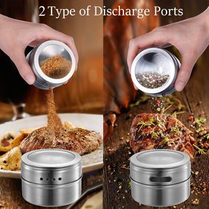 <b>Kitchen</b> 12 Magnetic Spice <b>Tins</b> With Wall Mounted Magnetic Spice Jar With Labelling Stickers Stainless Steel Spice Jar Containers - Product Image 3