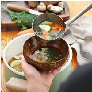 Mini bol en coquille de noix de coco fait main de luxe avec cuillère, vaisselle écologique durable et écoresponsable - Product Image 2