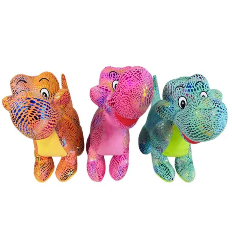 Wholesale high quality gilded fabric plush dinosaur toy stuffed animal assortment great set kids stuffed dino toys