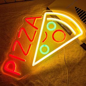 Pizza neon LED hanging ambient light restaurant kitchen party gift indoor indicator light transparent acrylic board billboard - Product Image 2
