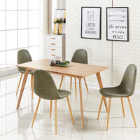 Ensemble de table à manger moderne 4 places avec plateau en bois, meubles de salle à manger écologiques et durables