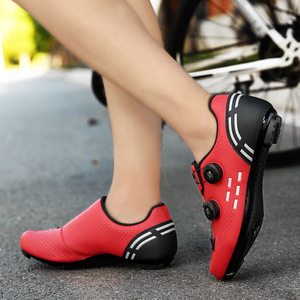 Ventes directes d'usine nouvelles <span class=keywords><strong>chaussures</strong></span> de cyclisme en plein air pour hommes et femmes serrure de vélo de route serrure <span class=keywords><strong>chaussures</strong></span> de cyclisme rouge - Product Image 4