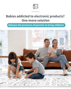 Pendidikan Awal Anak DIY Wallpaper Bergulir, Tidak Berantakan 300Cm Paket Kotak Hadiah Desain Yang Berbeda Kertas Mewarnai Dinding untuk Grafiti - Product Image 4