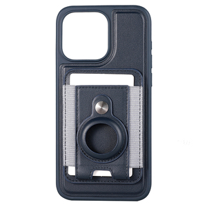 Étui de téléphone magnétique en cuir PU avec porte-cartes avec <span class=keywords><strong>AirTag</strong></span> pour <span class=keywords><strong>iPhone</strong></span> 15 Pro Max - Product Image 2
