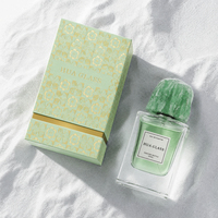Lujosa Botella de Perfume Personalizada de 50 ml, Botella de Spray de Perfume de Pared Gruesa con Etiqueta, Botella de Perfume con Piedra Natural y Caja de Regalo
