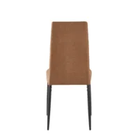 Chaises de salle à manger de luxe modernes, écologiques et durables, à dossier haut, en tissu noir et marron, avec pieds en bois, pour la maison