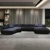 Design italien courbe spéciale L forme minimaliste maison U canapé intérieur tissu tissu luxe ménage loft villa canapé sectionnel