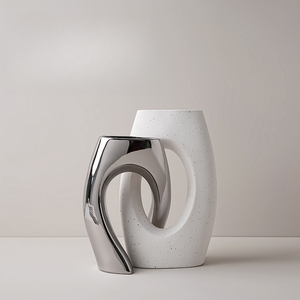 Vases en céramique artistiques Art Déco européens, glaçure givrée, haut <span class=keywords><strong>de</strong></span> gamme, pour arrangements floraux, décoratifs, personnalisés, faits à la main - Product Image 6