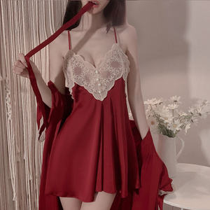 Ensemble de pyjamas en satin pour femmes, robe de nuit en soie, vêtements de nuit doux et confortables, vêtements de détente à la maison, adaptés au repos et à la relaxation quotidiens - Product Image 6