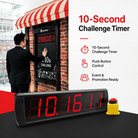 Temporizador Digital LED GANXIN de 10 Segundos para Juegos, Desafío de la Suerte, Reloj de Reacción de 10s con Botón de Inicio y Reinicio