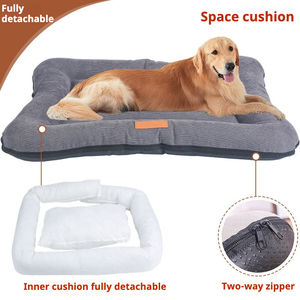 Cama moderna de invierno de pana sólida para mascotas con cojín extraíble lavable antideslizante con cremallera portátil para gatos y perros - Product Image 2