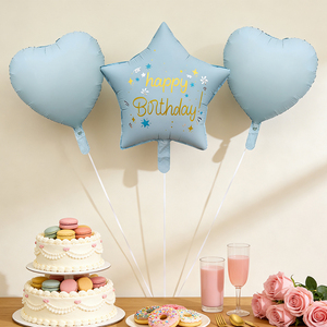 Palloncini in Foil Gonfiabili Opachi Rosa e Blu a Forma di Stella, Personalizzabili con Logo, per Compleanni, San Valentino, Baby Shower - Product Image 1