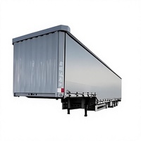 Semi-remorque à rideaux latéraux en acier pour vente en gros en ligne, capacité de charge de 60 tonnes, transport de conteneurs de 20/40 pieds, échelle hydraulique