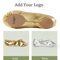 Zapatos de Ballet de Cuero con Logotipo Personalizado OEM para Niñas y Mujeres, Zapatos de Entrenamiento de Danza para Principiantes, Suela Partida, Zapatos para Actuaciones Escénicas