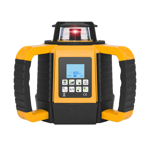 Self Leveling Horizontal Rotary Laser with IP66 Rating Drop, Dust, Water Resistant, 800m Construction Laser, Includes Receiver