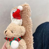 OEM Nouvel An Dessin Animé Noël Couverture en Peluche Protecteur Téléphone Cas pour Huawei et iPhone Lovely Personnalisé Mobile Cadeaux