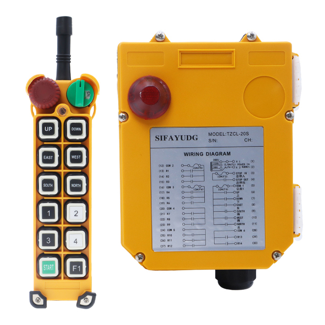 High Quality F24-12D 12 Double Speed Buttons Waterproof Bridge Crane Handing Industrial Radio Remote Control