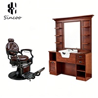 Miroir de barbier vintage unique de luxe à face unique en marbre avec bols en céramique, miroir de coiffure, miroir de maquillage, coiffeuse
