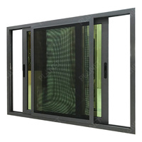 Ventana Corredera de Aluminio con Marco Delgado, Ventana de Privacidad con Vidrio Tintado para Viviendas Residenciales