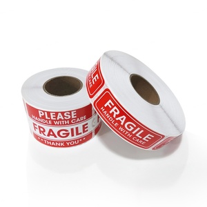 Etiqueta Adhesiva de Advertencia, Hoja de Etiquetas de Envío de Papel Frágil, Roja, Impermeable, Personalizada, Bolsa de Plástico para Envío Exprés + Cartón Resistente - Product Image 6