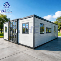 Casa Contenedor Prefabricada de Acero Ligero de 40 Pies x 20 Pies, Expandible, con 1, 2, 3, 4 o 5 Dormitorios, Casa Modular Plegable