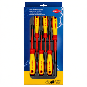 Knipex VDE Industrial Grade Plastic Handle 6-Piece Insulated <b>Screwdriver</b> <b>Set</b> 1000V Electrical Tools - Product Image 1