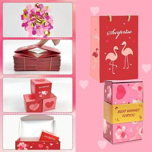 Caja Misteriosa de Cartón Plegable con Diseño de Corazón Rosa, Caja de Regalo Sorpresa con Dinero en Efectivo para Cumpleaños - Product Image 3