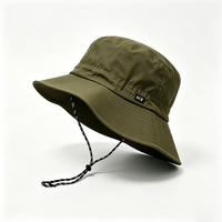 Chapeau Bob Extérieur à Large Bord Vert Olive Séchage Rapide Léger Protection Solaire Sangle Mentonnière Réglable Logo ACE Personnalisé Camping