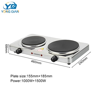 Plaque chauffante <span class=keywords><strong>électrique</strong></span> double à infrarouge en céramique, 2 brûleurs, en stock - Product Image 2