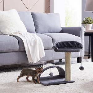 Pawise bán buôn tùy chỉnh tối màu xám sisal gỗ cây mèo với nền tảng chống xước mèo scratcher cho Kitten chơi và phần còn lại - Product Image 1