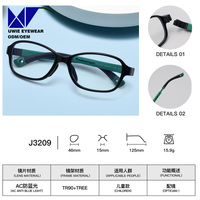 Lunettes optiques rectangulaires TR90 sur mesure OEM, anti-lumière bleue, pour enfants et adolescents, taille 46-15-125, fabricant chinois