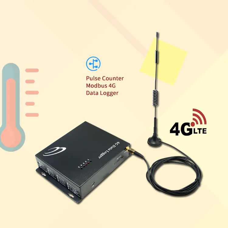 Realtime Modbus 4G Mobile Temperature Data Logger Usb dengan Thermocouple Iot Sensor Farming