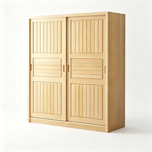 <span class=keywords><strong>Armadio</strong></span> Pieghevole in Pino Massiccio Stile Francese con <span class=keywords><strong>Ante</strong></span> <span class=keywords><strong>Scorrevoli</strong></span>, Design Minimalista in Legno Naturale, Due <span class=keywords><strong>Ante</strong></span>, Arredamento per Camere da Letto per Adulti - Product Image 1