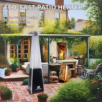 2025 Offre Spéciale Moderne Nouveau Style Pyramide Gaz Chauffage Extérieur avec Flamme En Acier Inoxydable Facile à Déplacer Cour Patio Chauffage Gaz