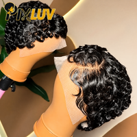 Perruques Courtes Afro Frisées Kinky, 100% Cheveux Humains Brésiliens Bouclés, Perruque Péruvienne Sans Colle - Produits Capillaires en Gros