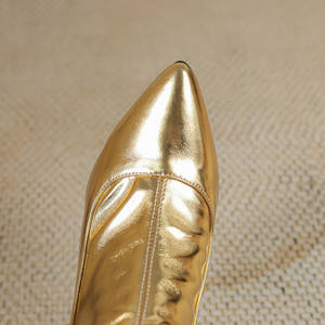 Bottes de cuisse à talons aiguilles sexy pour femmes 2025 automne hiver chaussures à bout pointu grande taille 48 argent or bottes au-dessus du genou - Product Image 6