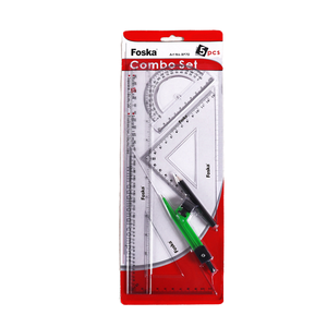 Juego <span class=keywords><strong>de</strong></span> Reglas Geométricas <span class=keywords><strong>de</strong></span> Plástico Transparente para Niños, 5 Piezas, en Blister, para Material Escolar - Product Image 1