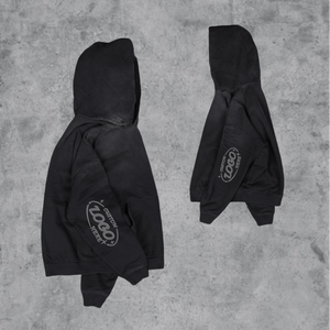 Sweat à capuche surdimensionné vintage pour homme, en tissu éponge, noir, effet délavé, décontracté, imprimé en sérigraphie - Product Image 4